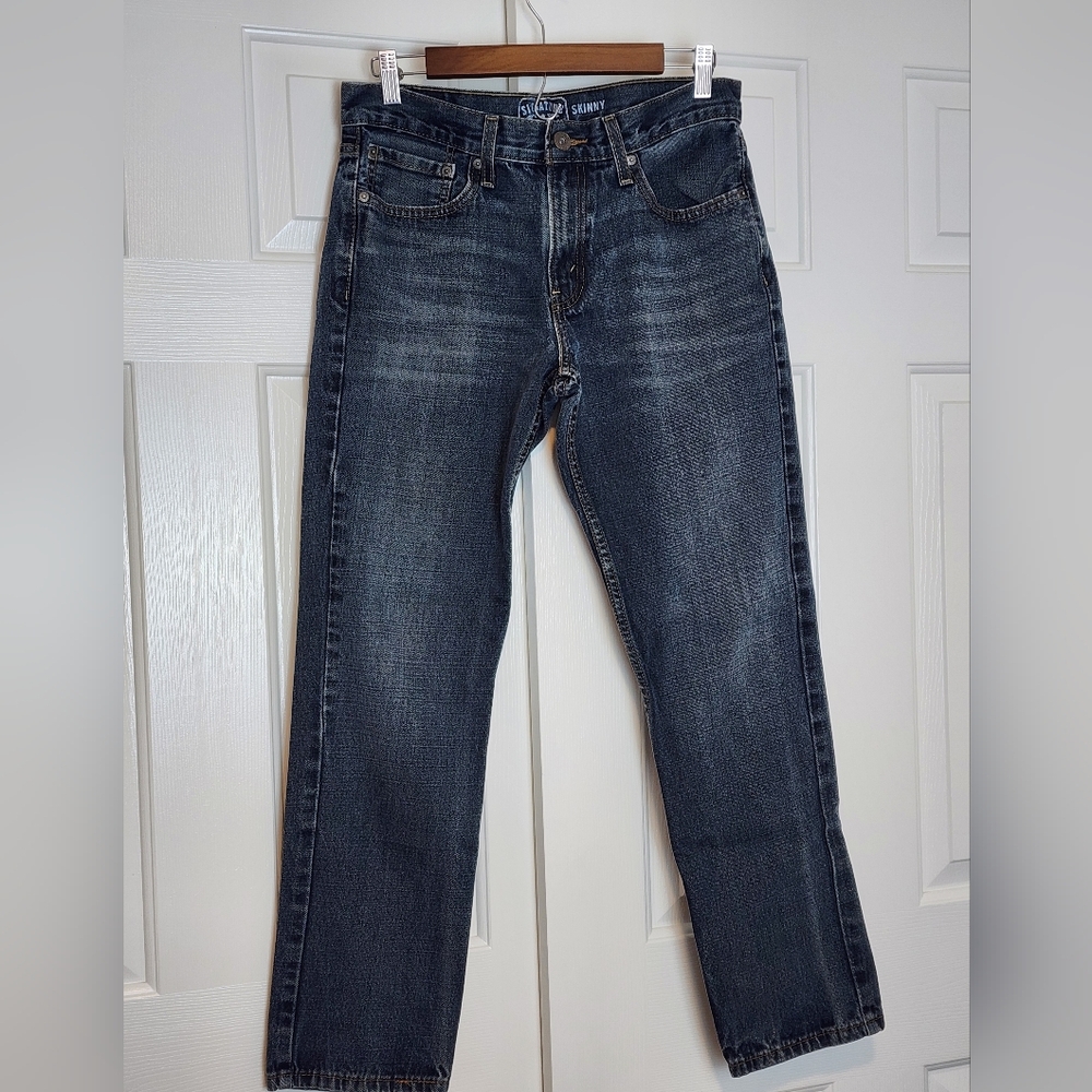Levi Signature Skinny Stone Wash Blue Men's Jeans Size 32 × 32